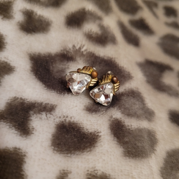 Angel Diamond Wings Christmas Earrings Triangle Jewelry - Picture 3 of 4